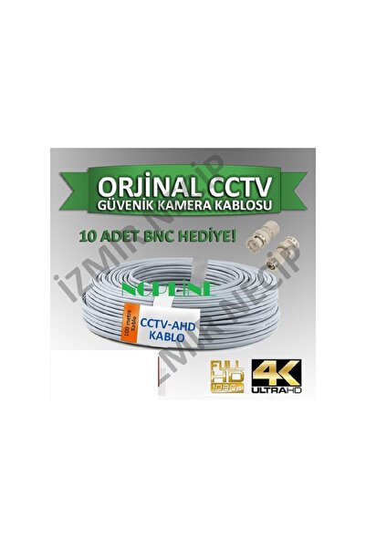 NcpLine 100 Meters Cctv Camera Mounting Cable and 10 Pieces Bnc Jack Set
