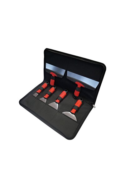 TaliaPlast Set of 6 INOX Spatulas for Drywall - in Professional Fabric Case -