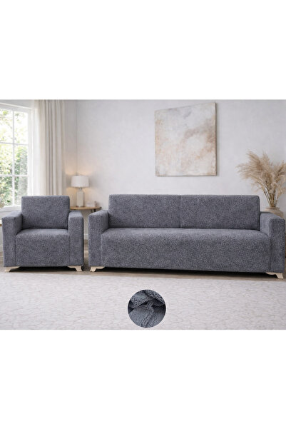 Akbal Home Welsoft Teddy 3lü + Tek Klasik Koltuk Örtüsü Lastikli Tüm Giydirme...