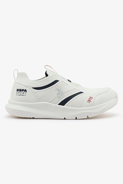 U.S. Polo Assn. Kids White Low-Top Casual Slip On Sneakers - Sleek Everyday S...