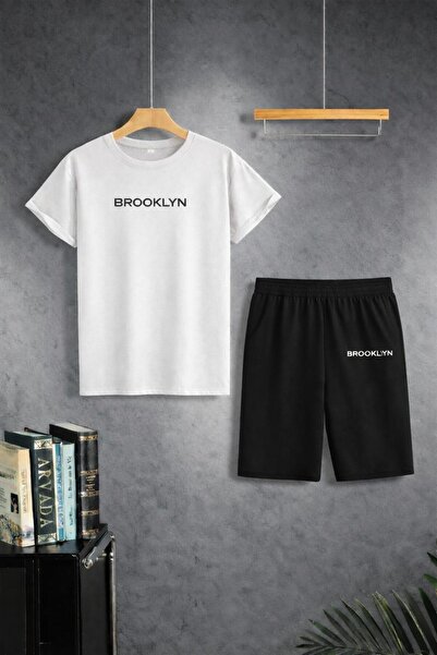 zeag SET TRENING UNISEX CU TRICOU ȘI PANTALONI SCURTĂ CU IMPRIMEU BROOKLYN