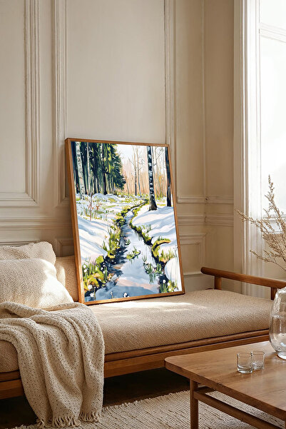 Dekorsiahome Tablou dintr-o singură bucată cu ramă din lemn TK2666