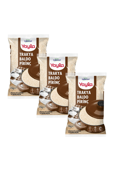 Yayla Trakya Baldo Pirinç 2 kg x3