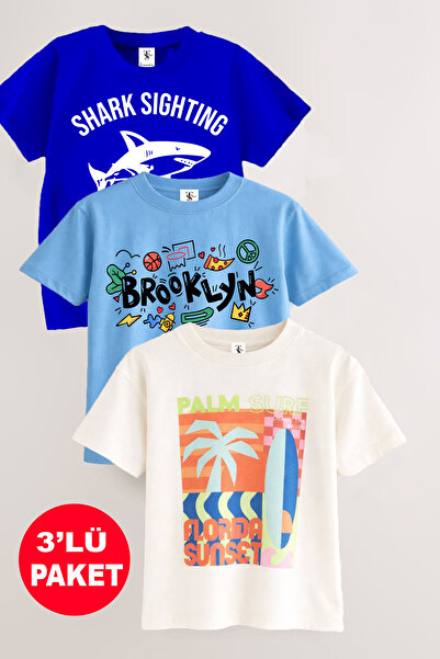 twins tailors Флорида Сърф и Бруклин Принтирани 3-пакет Унисекс Светлосиньо-б...