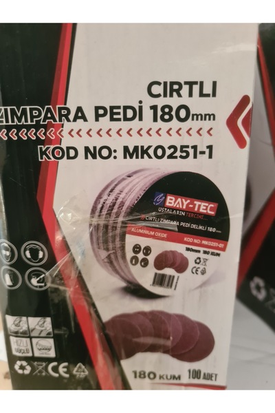 bay tecc Bay-tec 180mm 180 kum ince cırt zımpara 1 adet