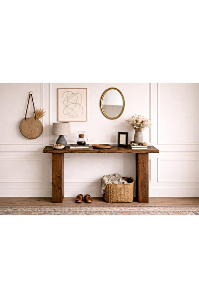 Trihome Masif Çam Ahşap Dresuar | Modern Antre Dresuarı | El Yapımı Masif Çam...