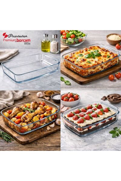 Paşabahçe Paşabahçe 59334 Premium Borcam Dikdörtgen Tepsi 4350 Cc