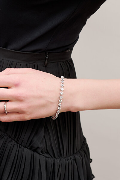 Manuka KÜÇÜK YONCA DETAYLI BİLEKLİK GÜMÜŞ