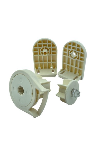 Home 38-Piece Jumbo Cream Chain Mechanism and Plastic Toothed Footed Set
