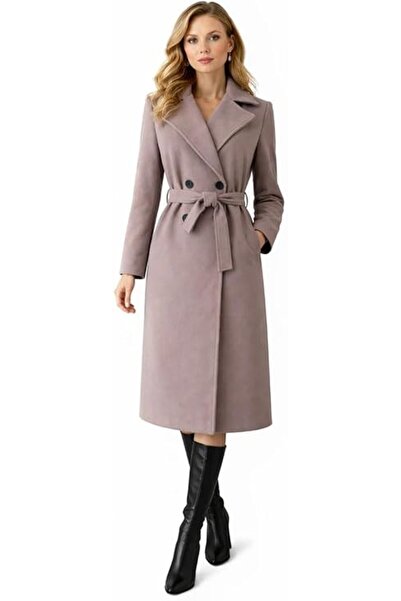 CHEVALIER FASHION Womens Coat Italian Wool Trench Coat With Belt