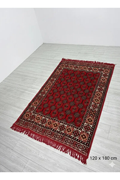 BAKIRÖZÜ HOME Pamuk Polyester Karışımlı Modern Otantik Kilim - Buhara Kırmızı...