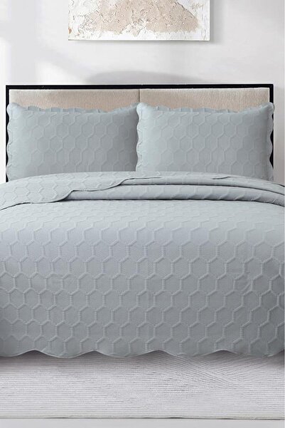 Çeyiz Diyarı Geneva Fiber Filled Double 240X260 cm Bedspread Anthracite