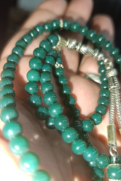 TAŞÇIZADE Green Agate Stone Prayer Rosary - 6 mm - 99 Beads