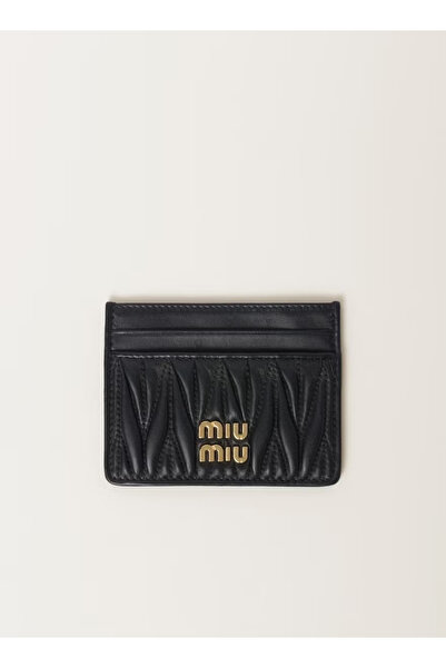 MIUMI حامل بطاقات من جلد النابا من تصميم Matelassé