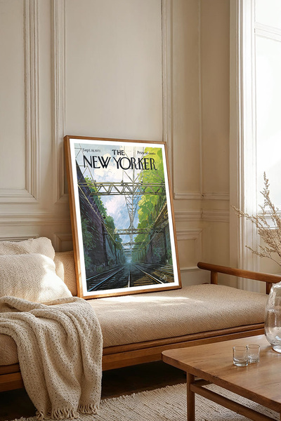 Dekorsiahome One Piece Wooden Framed Newyorker Cover Painting Tk2789