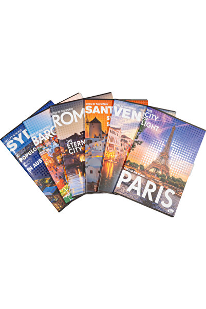 OEM A4 Notebook, 60 sheets, 80gsm, cardboard cover 300gsm, design cities of t...