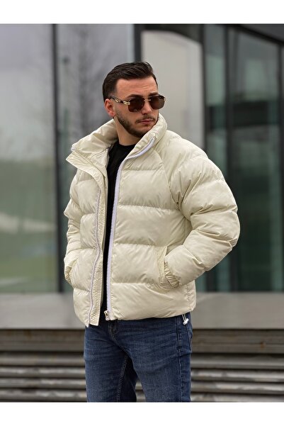 KINGAF Men's Standing Collar Reglan Sleeve Coat