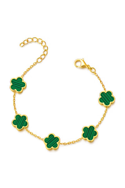 Ilinaa Bratara "Flowers" din otel inoxidabil placat cu aur de 18K, Intensity