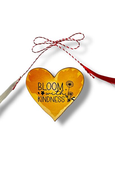 POPSİ Wooden Brooch - Heart 'Bloom with kindness'