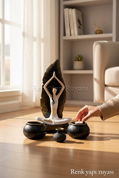 RENK YAPI RÜYASI YOGA -PLATES YAPAN KADIN MEDİTASYON TEMALI HEYKEL FİGÜR ZEN ...