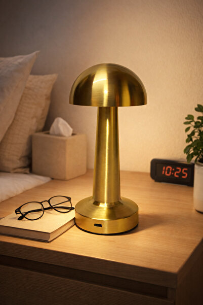 KRL LİGHTİNG Prinç Şarzlı Dokunmatik Masa Lambası