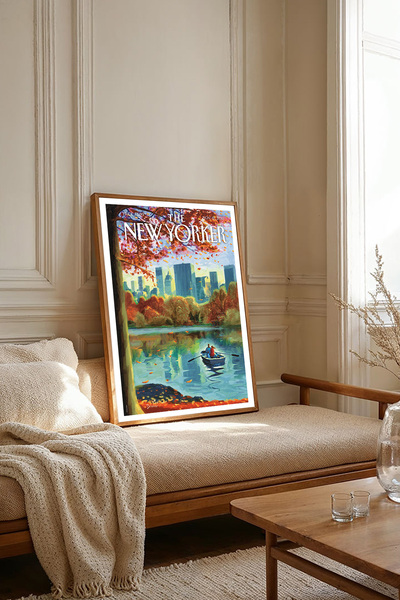 Dekorsiahome One Piece Wooden Framed Newyorker Cover Painting Tk2797