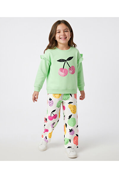 Bonfino سويت شيرت فرنسي محبوك 100% بأكمام طويلة وقصة واسعة مع بنطال ضيق واسع ...