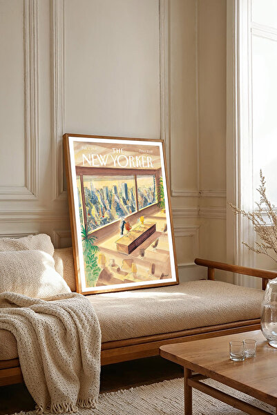 Dekorsiahome Pictură New Yorker cu ramă din lemn, dintr-o singură bucată, TK2773