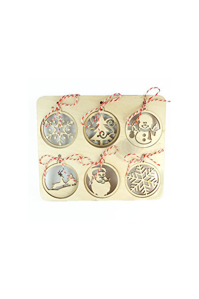 Amco Wooden Christmas bauble set, removable baubles, size 19.5x23.5x0.3 cm