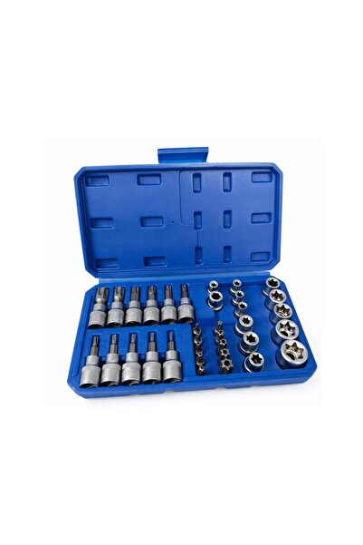 GEBOTOOLS TRUSA CHEI TUBULARE PROFIL E BITI TORX 3/8 34 PIESE T10-T60 E4-E20 ...