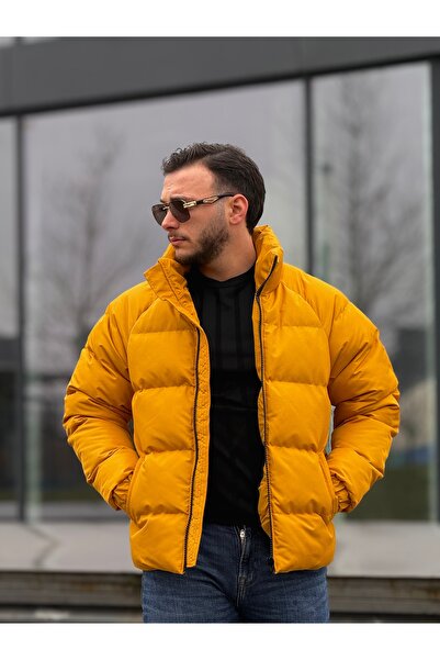 KINGAF Men's Standing Collar Reglan Sleeve Coat