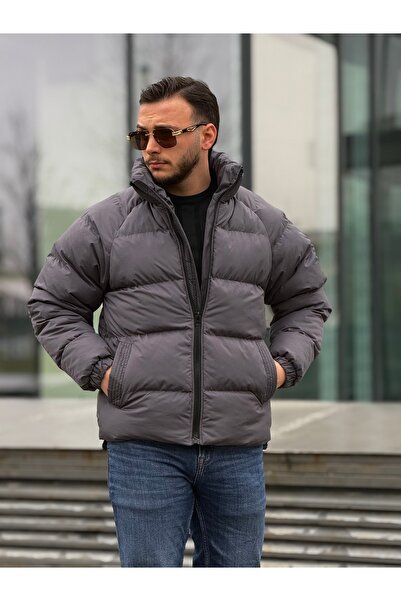 KINGAF PALTON BĂRBĂTESC CU GULER ÎNALT ȘI MÂNECI REGLANATE