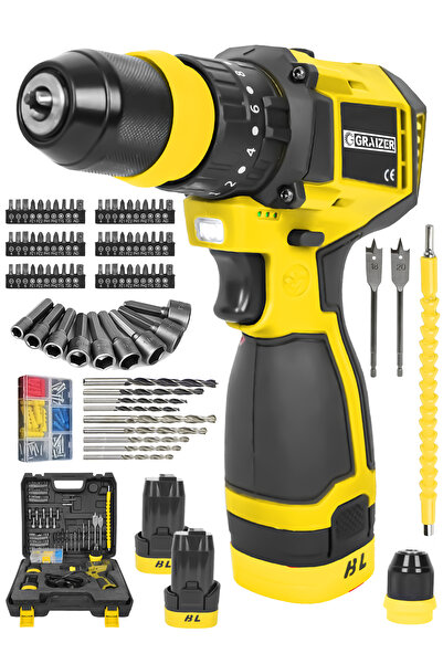 Graizer S 18 (brushless) Darbeli Çelik Şanzuman Kömürsüz Şarjli Çift Akülü Vi...