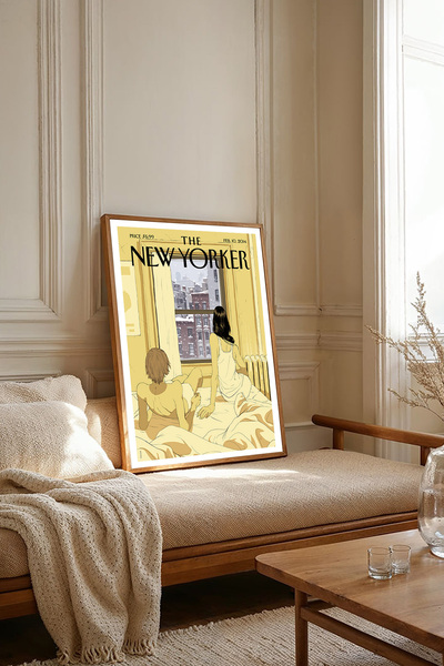Dekorsiahome One Piece Wooden Framed Newyorker Cover Painting Tk2794