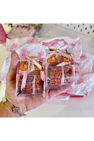 TATLI GÜNLER Capbara – Labubu Şerit Bant – Dekoratif Desenli Washi Bant (1 Ad...