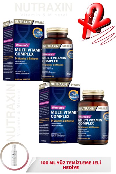 Nutraxin Multivitamin Complex Kadın (14 Vitamin 8 Mineral) 60 Tablet 2 ADET +...