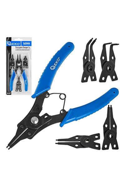 GEKO INTERCHANGEABLE HEAD PLIERS FOR SEEGER FUSES 160MM
