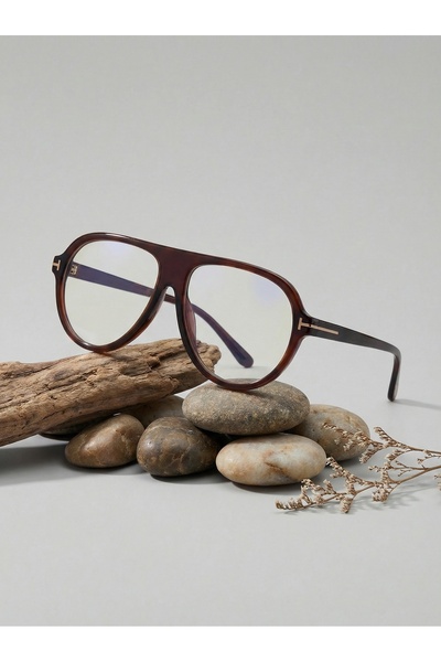 VEGA EYEWEAR Marc Kahverengi Pilot Kesim Damla Unisex Mavi Işık Korumalı Gözlük