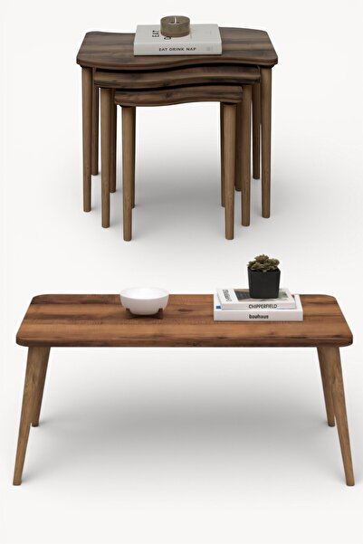 Monte Sehpa Soul Gofrato Orta Sehpa ve Zigon Sehpa Set