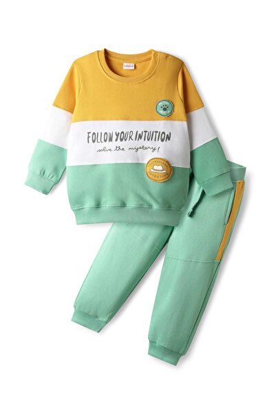 Babyhug Terry Knit Full Sleeves T-Shirt & Lounge Pants Set with Text Print - ...