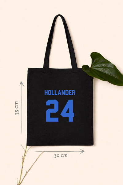 AYDESİGN Hollander 24 Heated Rivalry Printed Black Canvas Fabric Shoulder Bag