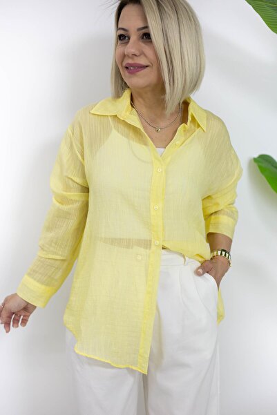 SİSTA MODA 3016 TRANSPARAN, RAHAT KALIP GÖMLEK