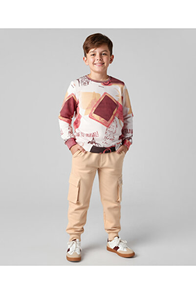 Ollington St. Cotton Full Sleeves Printed Sweatshirt and Joggers Set - Multic...