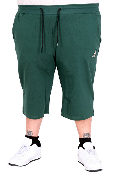 ModeXL Mode XL Men's Large Size Embroidered Shorts Sail 25502 Nefti̇