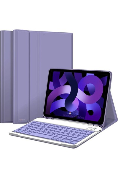 TUROTTO İPad 7/8/9 Nesil 10.2 / Air 3 / Pro 10.5 Bluetooth Klavyeli Kalemlikl...