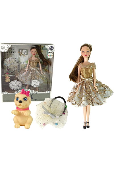 LeanToys Lean Toys Doll Emily with Long Hair and a Puppy