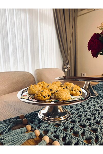 ENESKRİSTAL Gümüş Sunumluk Kek Kurabiye Standı