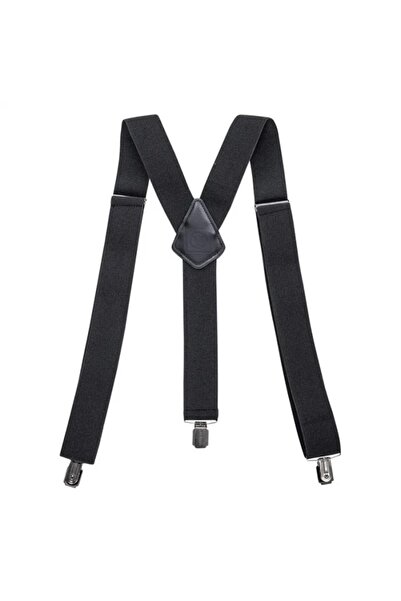 ardon Black suspenders for polyester trousers, black color, YDERY