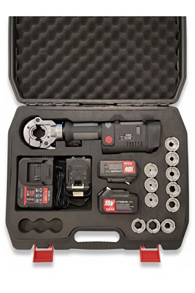 GÜMRÜK BEY Şarjlı Elektrikli Hidrolik Sıkma Pensesi – 180° Dönebilen Kafa, Ço...