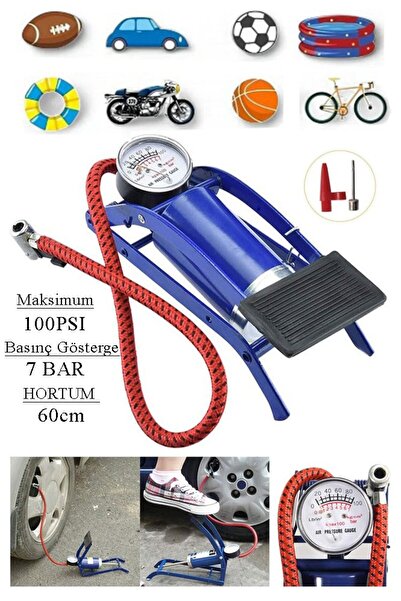 Artlantis Ayak Hava Pompası 1 Adet Kalın Pistonlu Ayak Tipi Hava Pompası Bisi...
